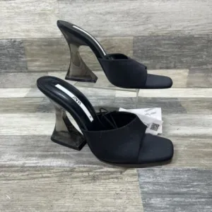 ZARA Heel Sandals Women’s 7.5 Black Methacrylate Open Toe 3663