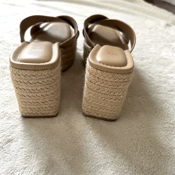 Zara Leather Platform Espadrilles Sz 5