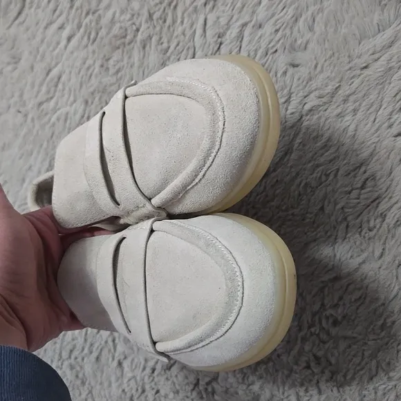 Zara light tan beige suede penny loafers