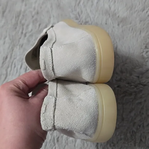 Zara light tan beige suede penny loafers