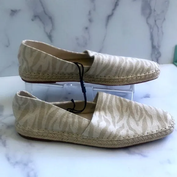 Zara Low Heel Cream  Zebra Animal Print Espadrilles Size EUR 41 US 10 NWT