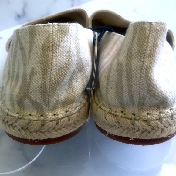 Zara Low Heel Cream  Zebra Animal Print Espadrilles Size EUR 41 US 10 NWT