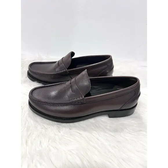 ZARA MAN LEATHER PENNY LOAFER BROWN SIZE US 9 EUR 42 Ref 2608/420