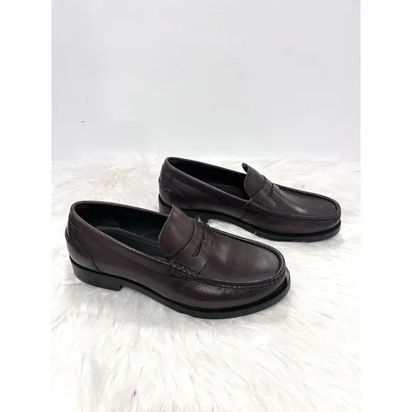 ZARA MAN LEATHER PENNY LOAFER BROWN SIZE US 9 EUR 42 Ref 2608/420
