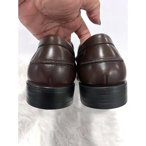 ZARA MAN LEATHER PENNY LOAFER BROWN SIZE US 9 EUR 42 Ref 2608/420