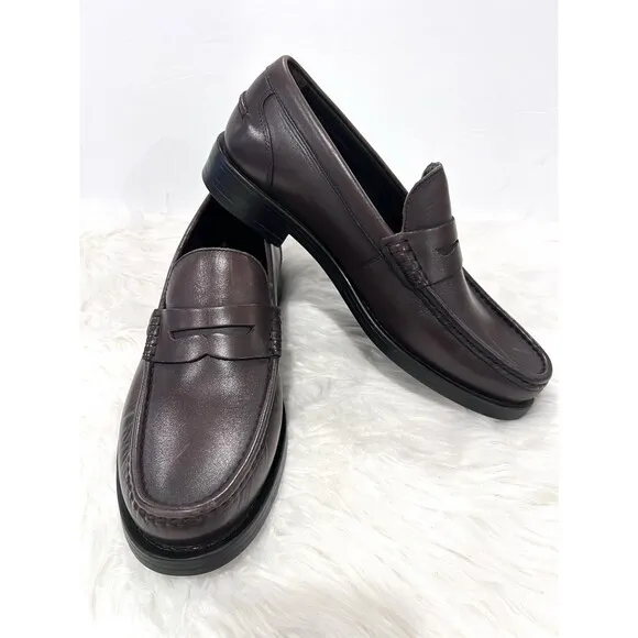 ZARA MAN LEATHER PENNY LOAFER BROWN SIZE US 9 EUR 42 Ref 2608/420