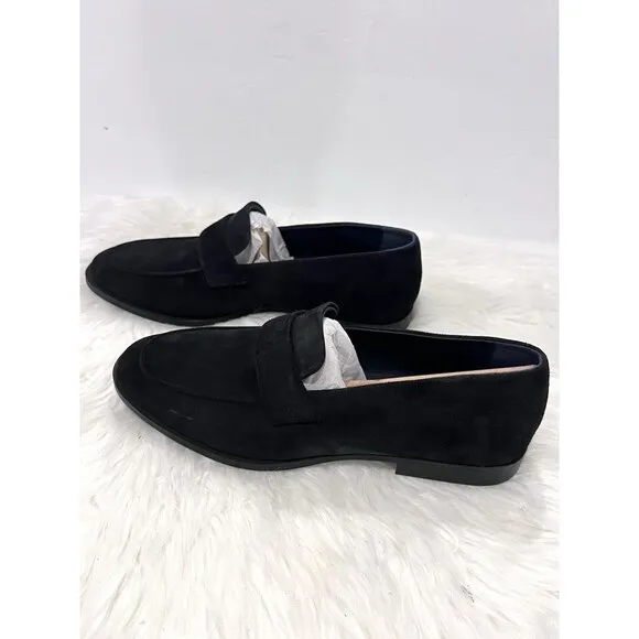Zara Men Penny Loafers Suede Navy Blue Slip-On Size US 11 EUR 44  2600/420