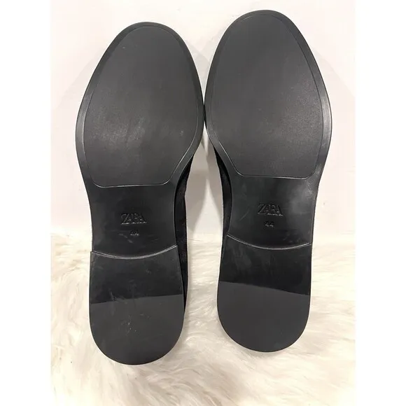 Zara Men Penny Loafers Suede Navy Blue Slip-On Size US 11 EUR 44  2600/420