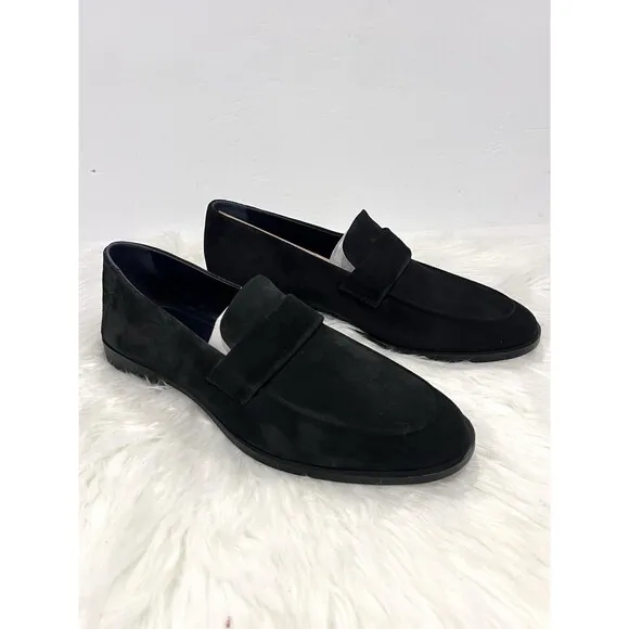 Zara Men Penny Loafers Suede Navy Blue Slip-On Size US 11 EUR 44  2600/420