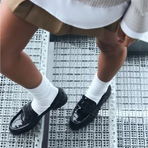 ZARA Penny Loafers Black Patent Leather 7.5 NWT