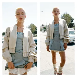 ZARA Tan Plush Ribbed Cropped Oversized Bomber Jacket XS NWT Blogger Favorite