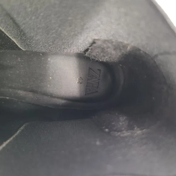 ZARA Women's Black‎ Leather Chelsea Chunky Boots Size: 42 US 11