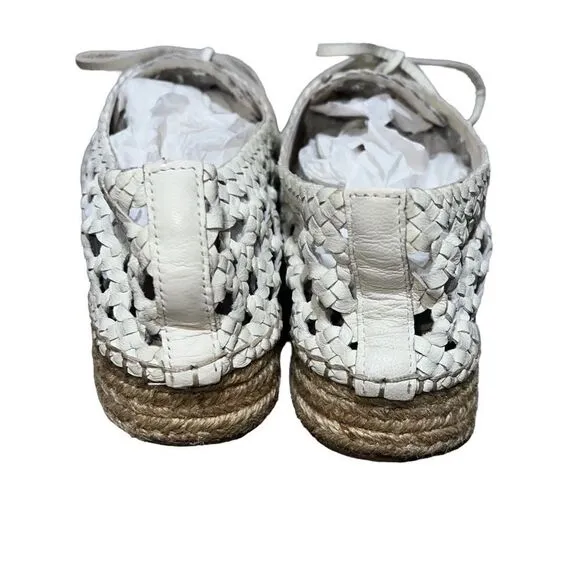 Zimmermann White Woven Leather Platform Espadrilles Size 11 Authentic